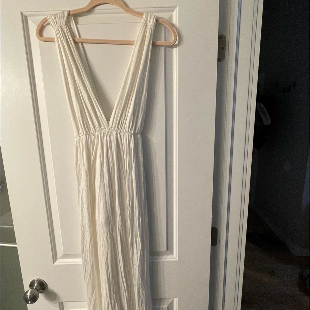 Floor length white dress